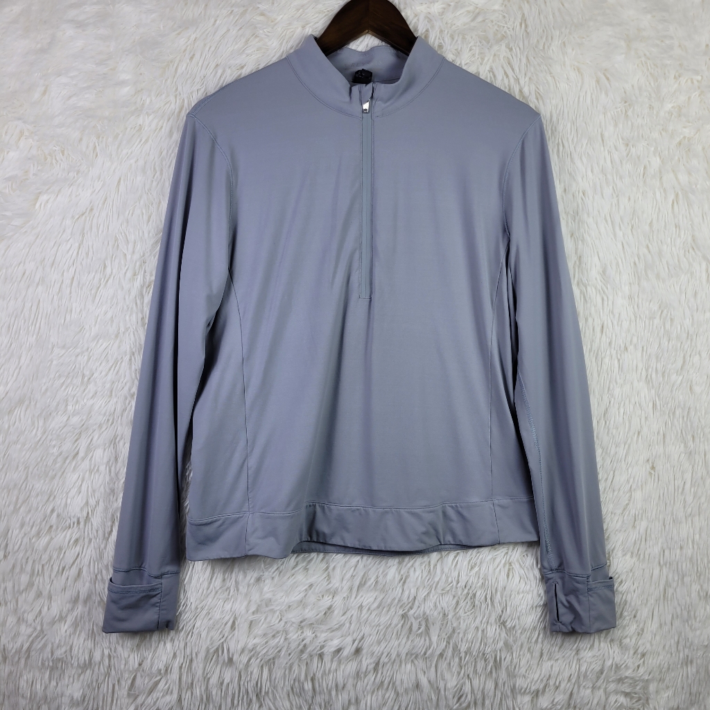Greyson 1/2 Zip Womens Mock Neck Size L Grey Long Sleeve Golf Athletic